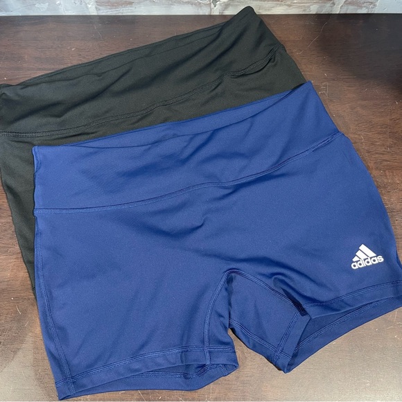 Adidas Women's Athletic Shorts in Blue and Black 4” inseam - Picture 1 of 5